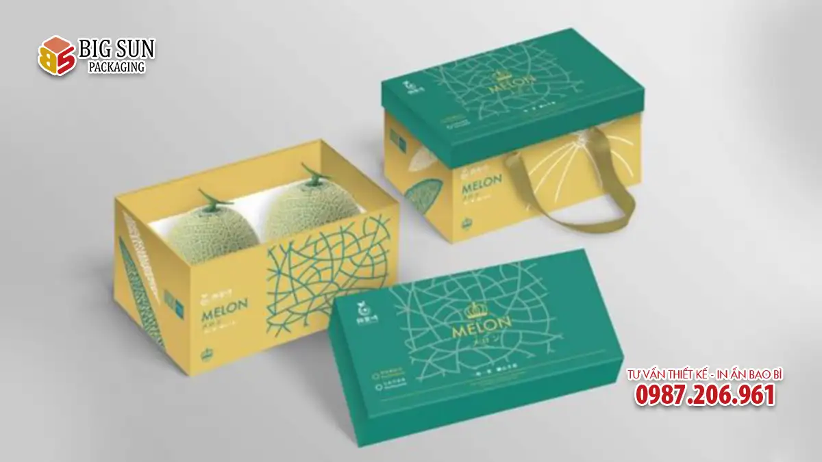 Mẫu carton dưa lưới xuất khẩu nước ngoài