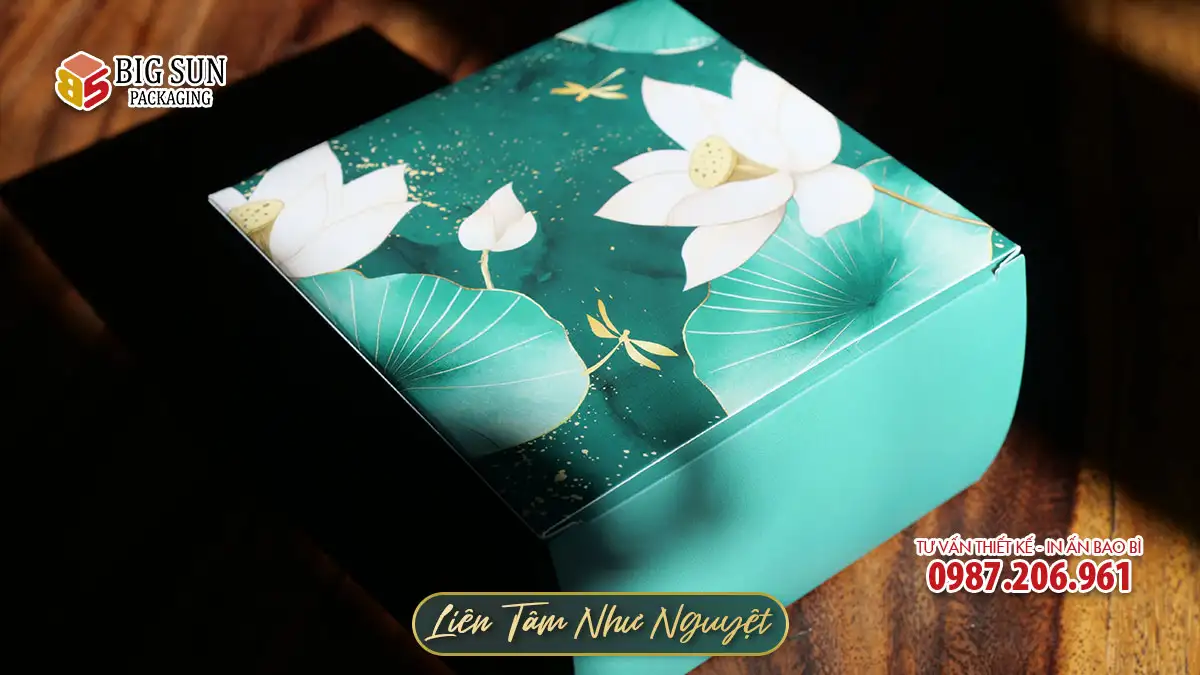 Mặt sau hộp con Liên Tâm Như Nguyệt