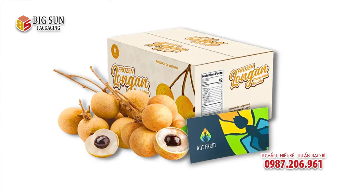 Thùng nhãn xuất khẩu thương hiệu Frozen Longan