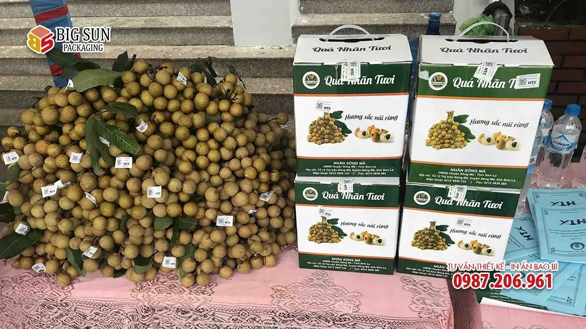 Thùng carton đựng nhãn tươi Sông Mã