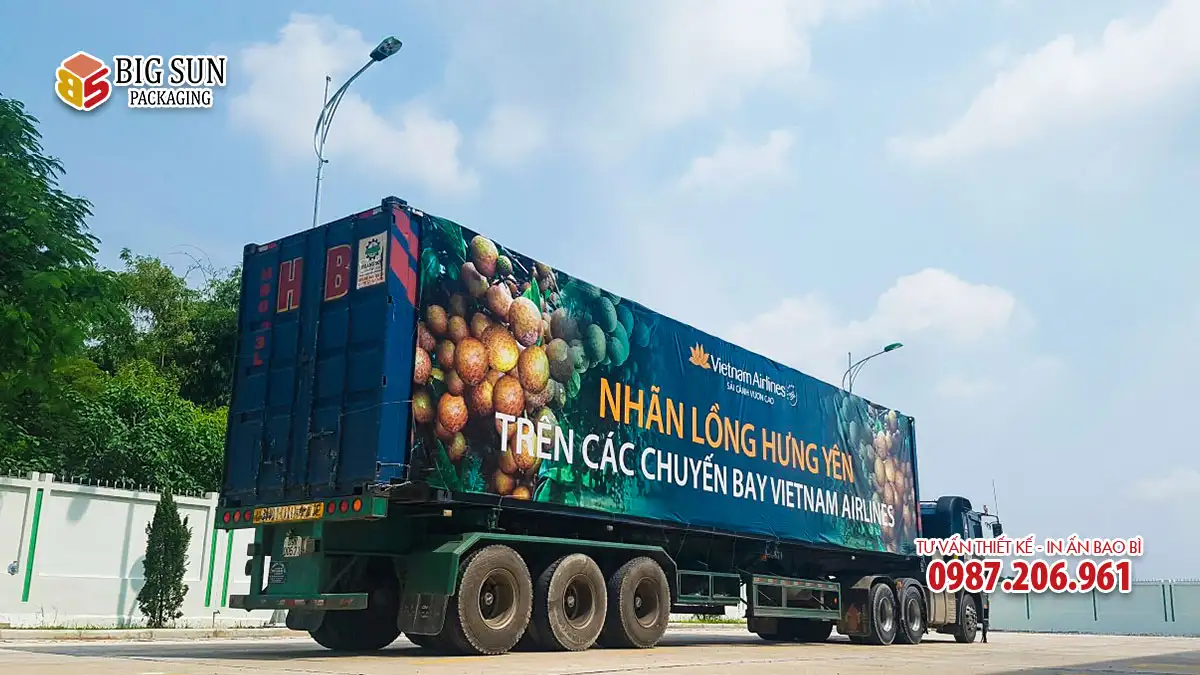 Xe container chở nhãn xuất khẩu