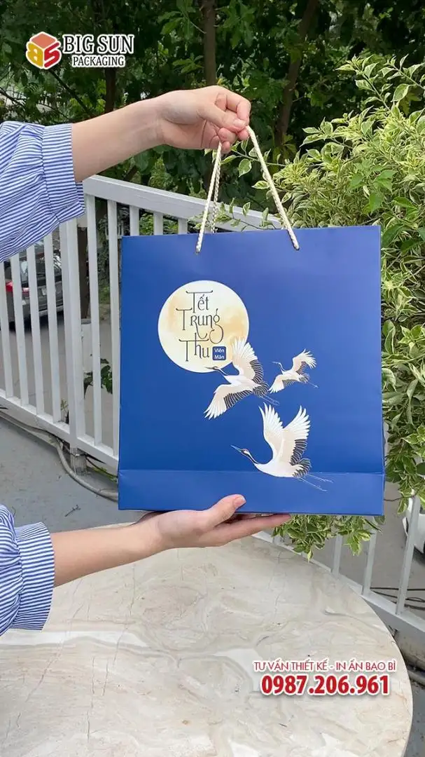 Túi đựng hộp bánh trung thu Bạch Liên Minh Nguyệt