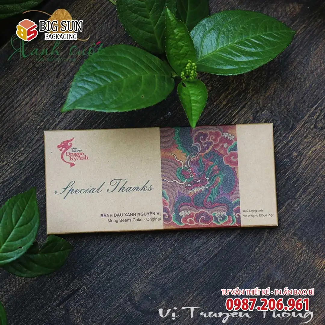 In hộp đựng bánh đậu xanh Kỳ Anh