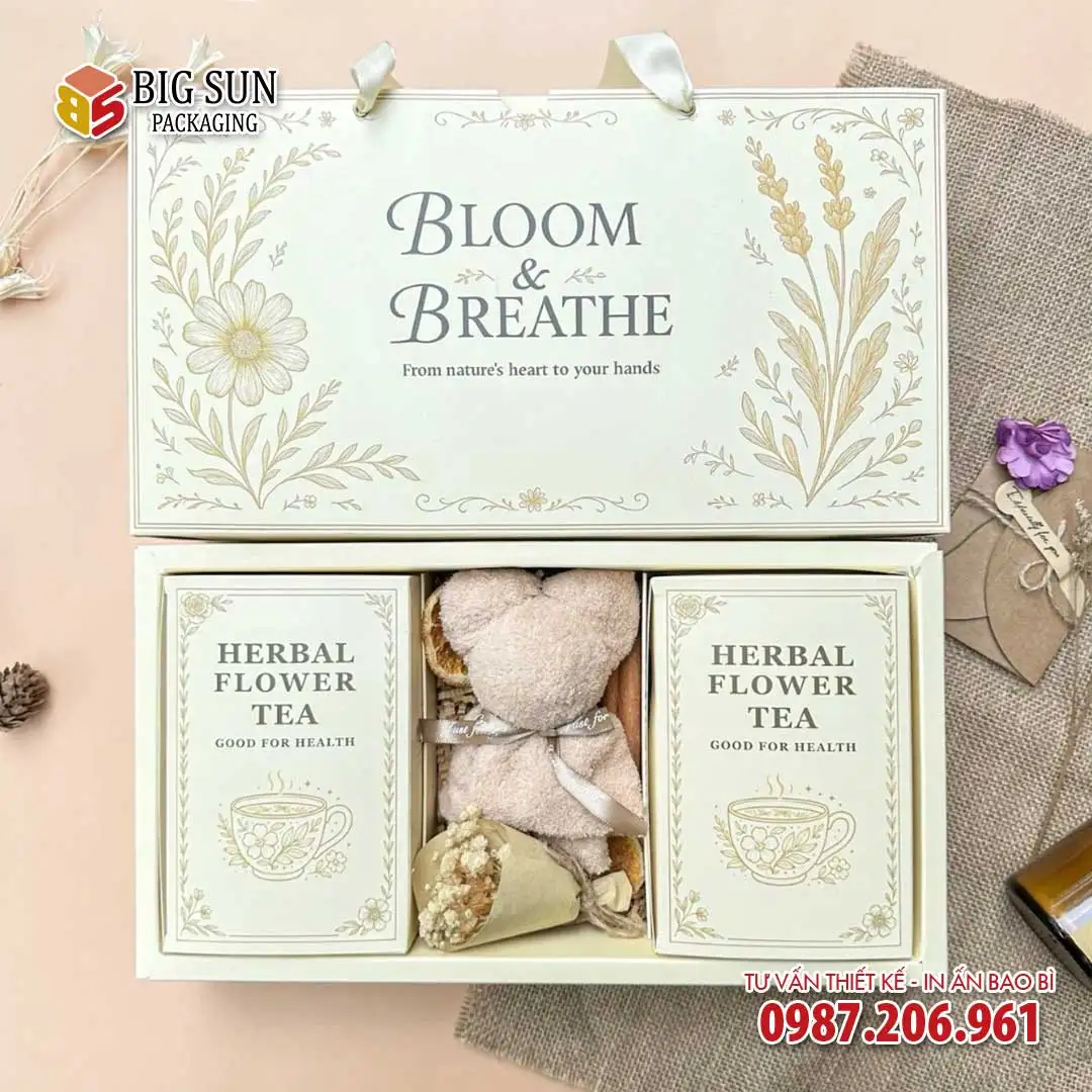 In hộp trà quà tặng thảo mộc