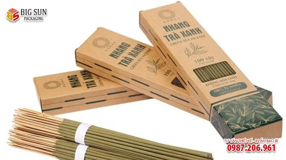 mẫu in hộp đựng hương sử dụng chất liệu kraft thân thiện môi trường