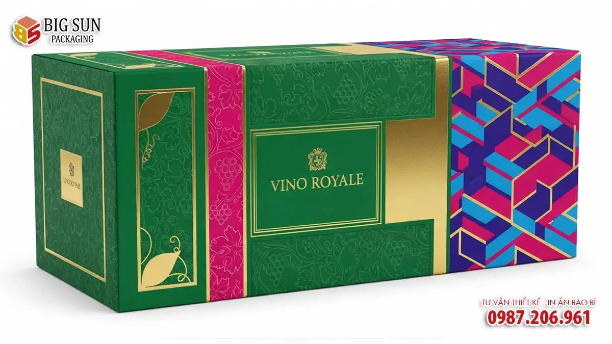 in hộp giấy đựng rượu
