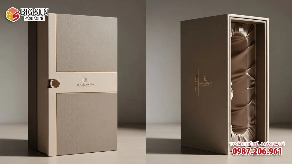 in hộp giấy đựng rượu