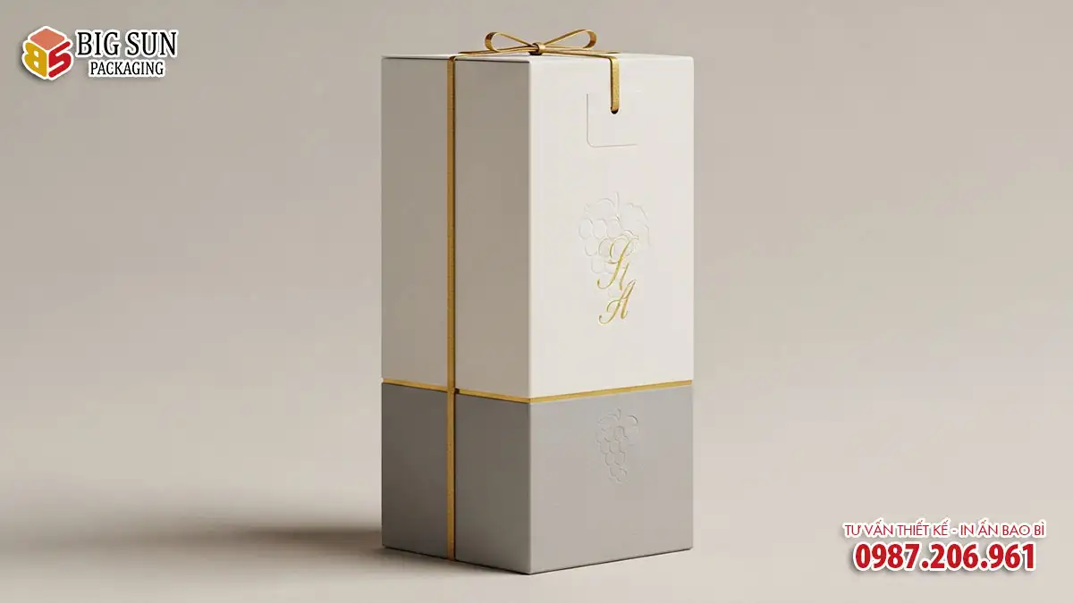 in hộp giấy đựng rượu