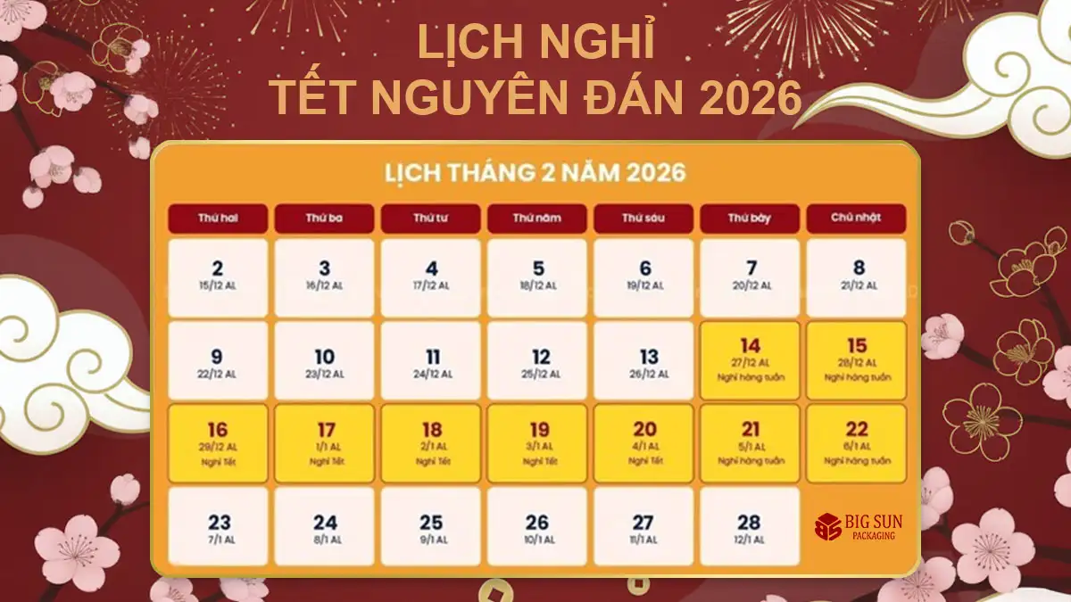 lịch nghỉ Tết Nguyên Đán 2026 Bính Ngọ