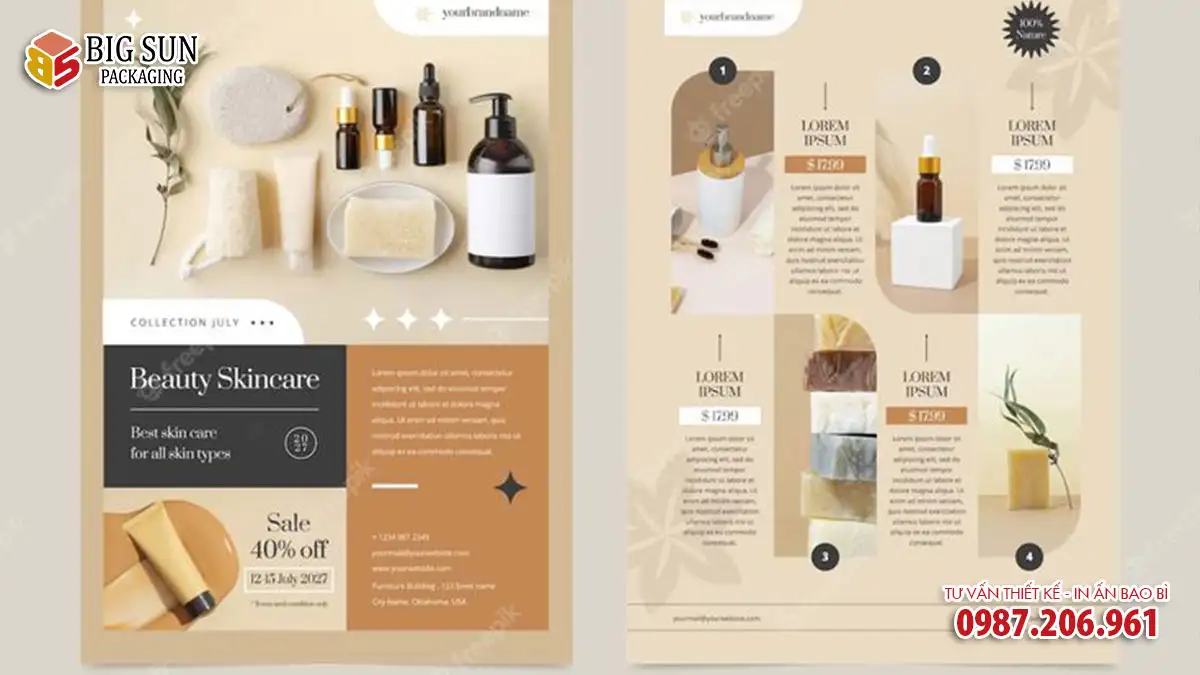 in catalogue mỹ phẩm