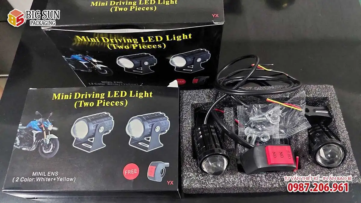 in hộp giấy đựng phụ tùng máy móc