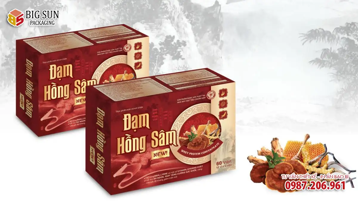 in hộp giấy đựng sâm
