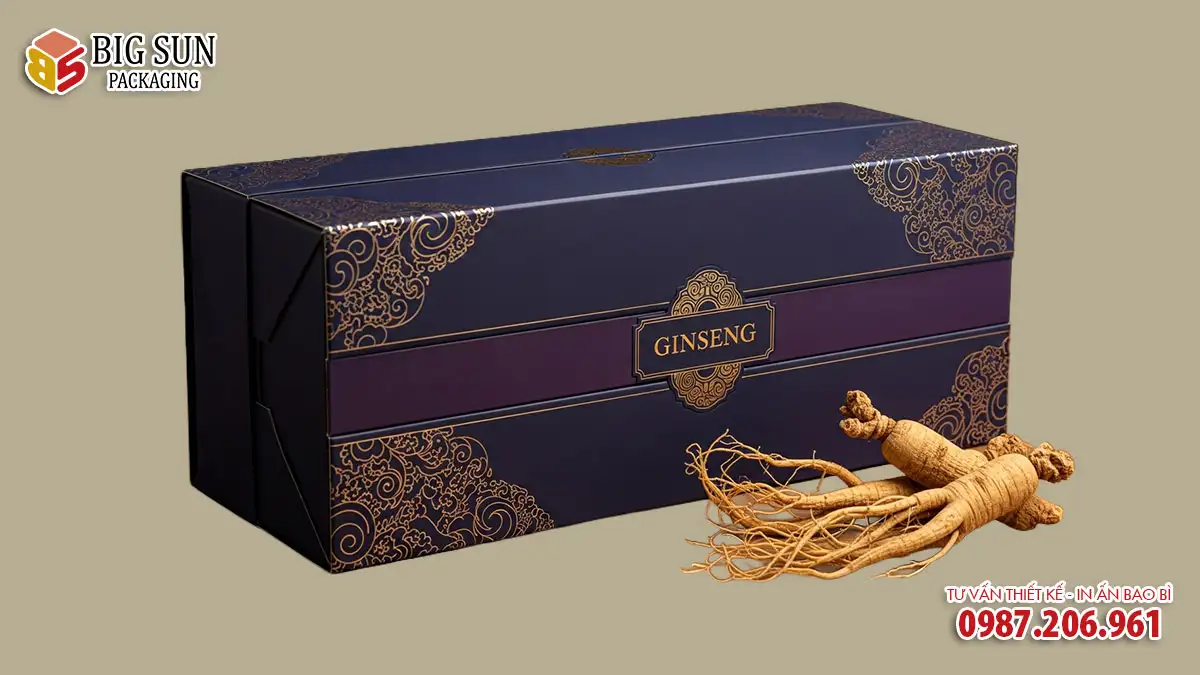 in hộp giấy đựng sâm