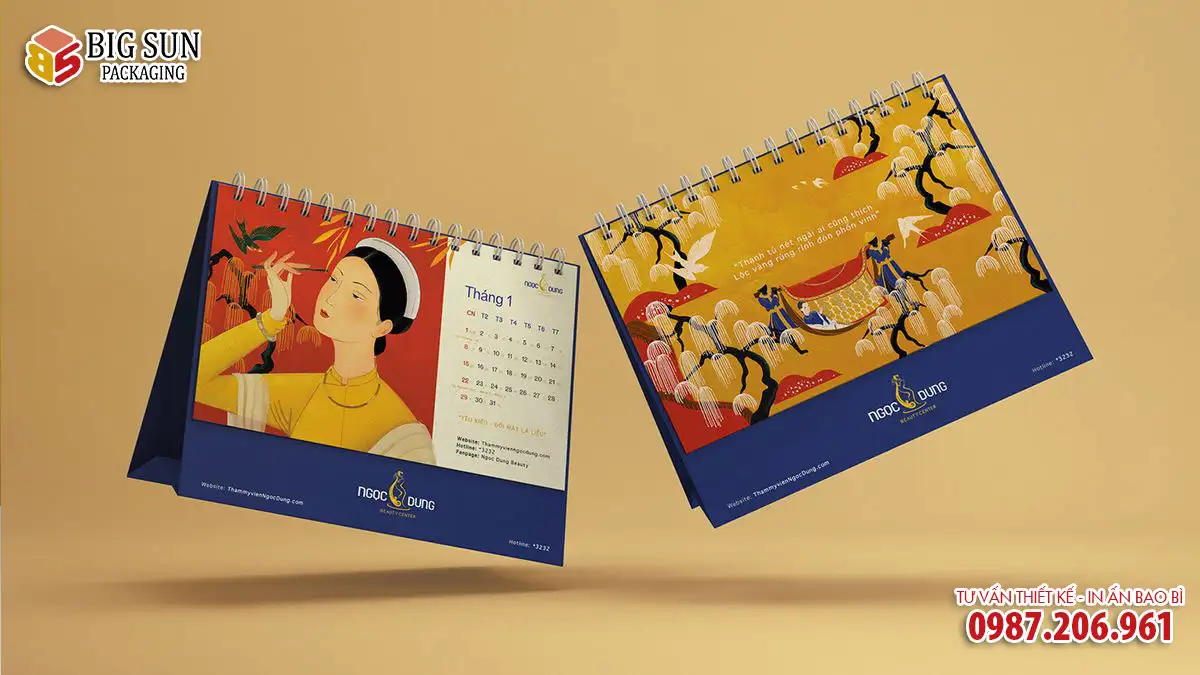 in lịch để bàn