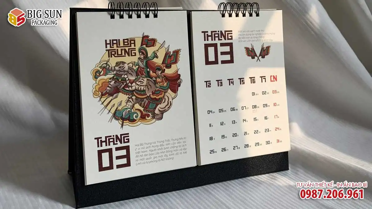 in lịch để bàn