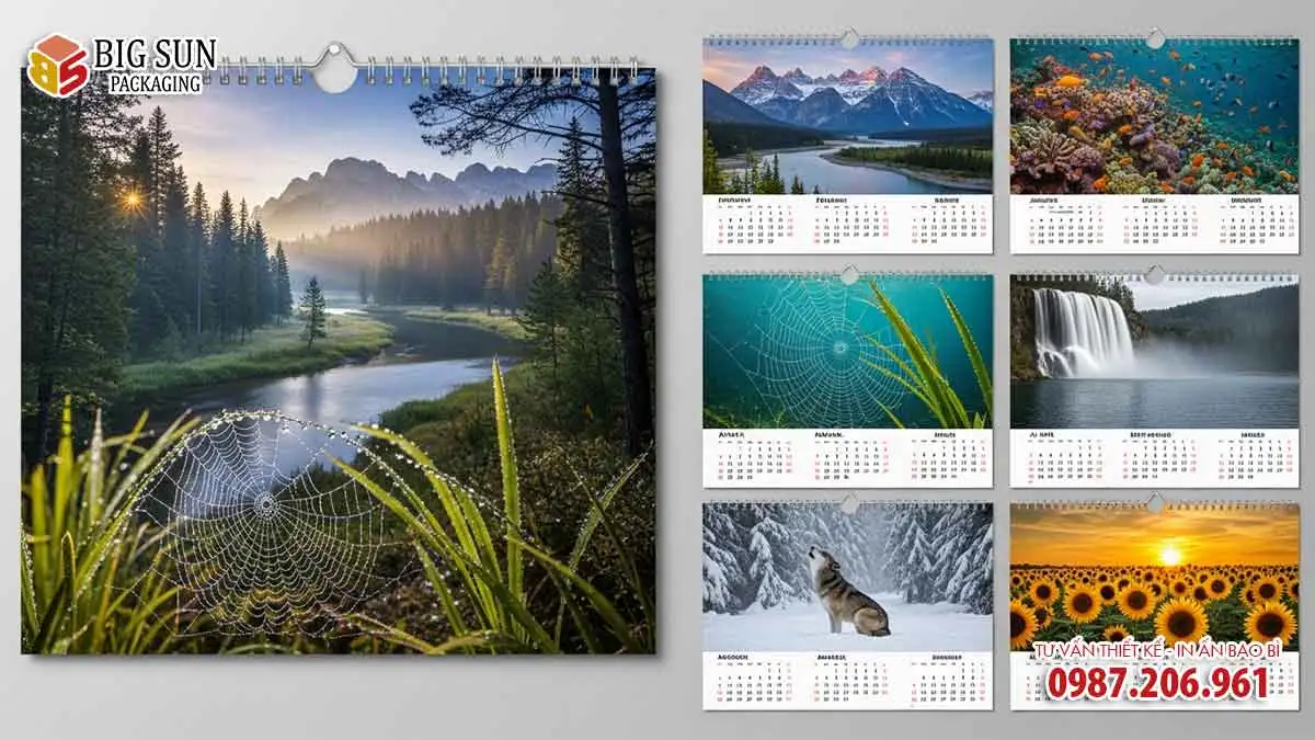 in lịch treo tường 7 tờ