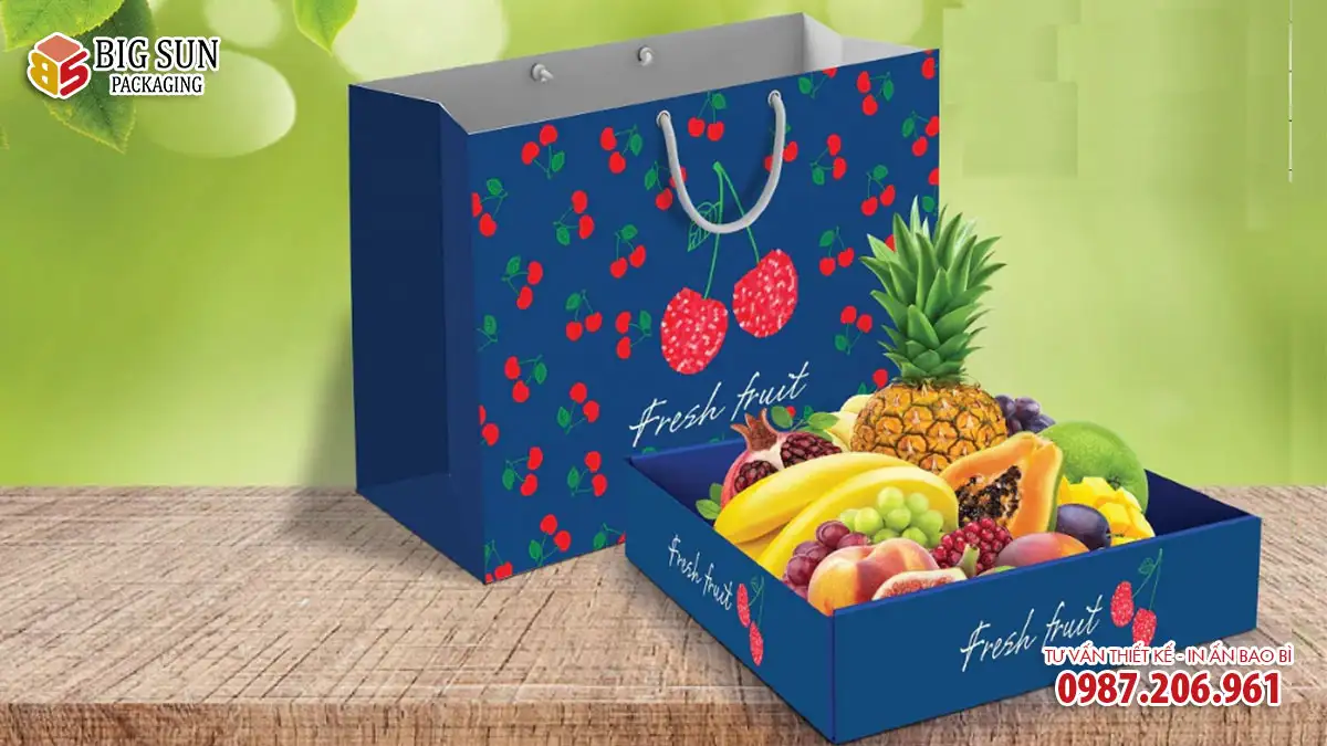 in túi giấy đựng hoa quả