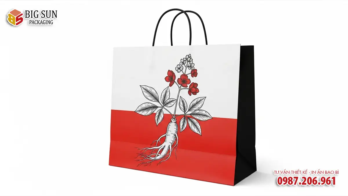 in túi giấy đựng sâm