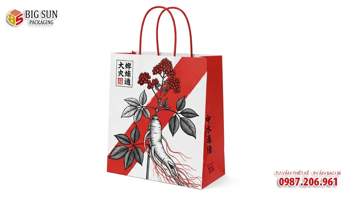 in túi giấy đựng sâm