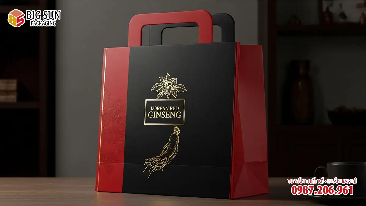 in túi giấy đựng sâm