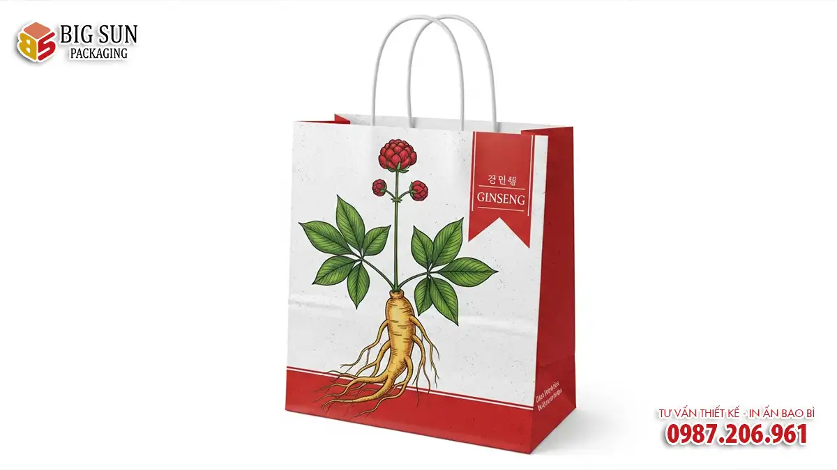 in túi giấy đựng sâm