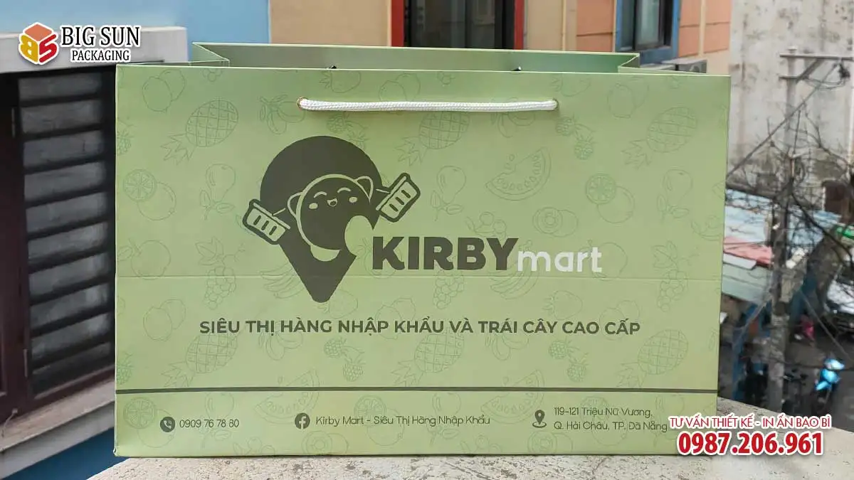 In túi hoa quả cho thương hiệu Kirby Mart