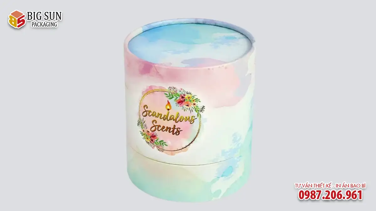 hộp trụ tròn đựng nến thơm