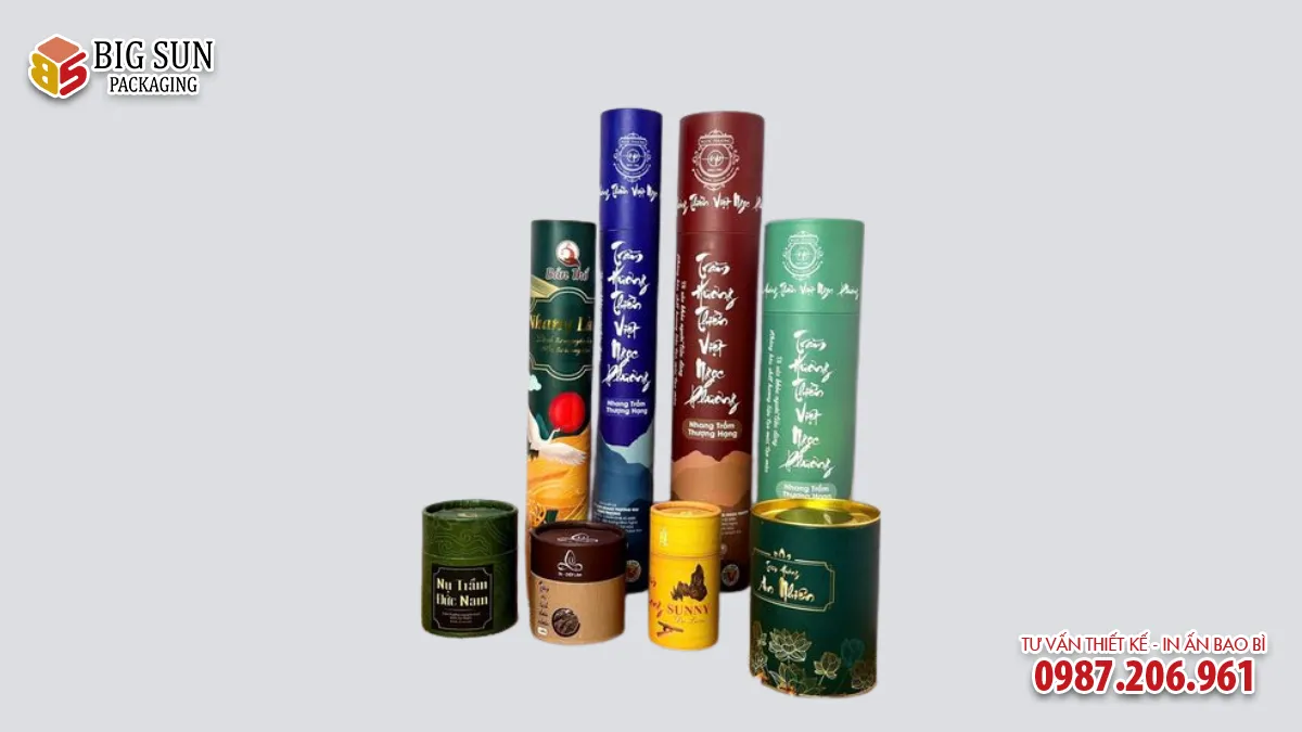 hộp trụ tròn đựng trầm hương