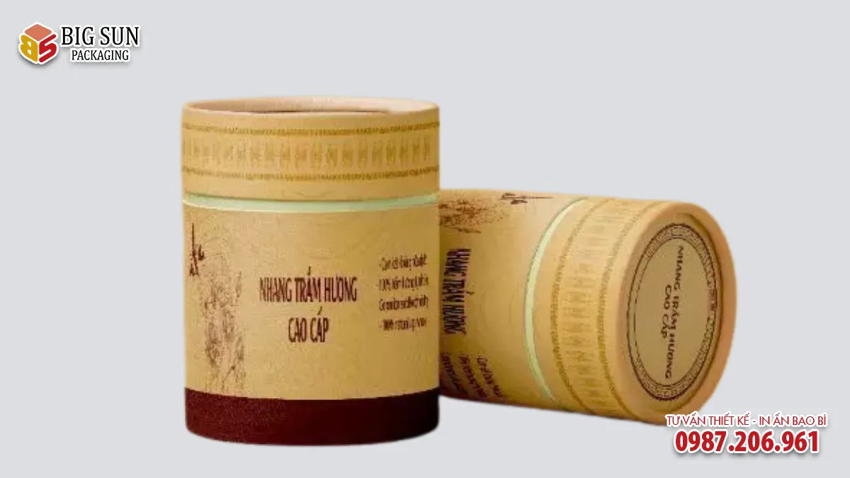 hộp trụ tròn đựng trầm hương