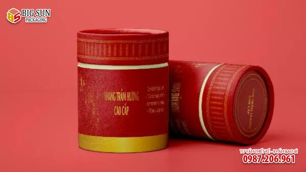 hộp trụ tròn đựng trầm hương