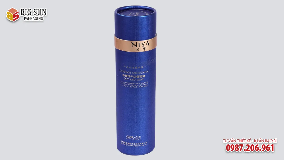 in hộp trụ tròn đựng rượu