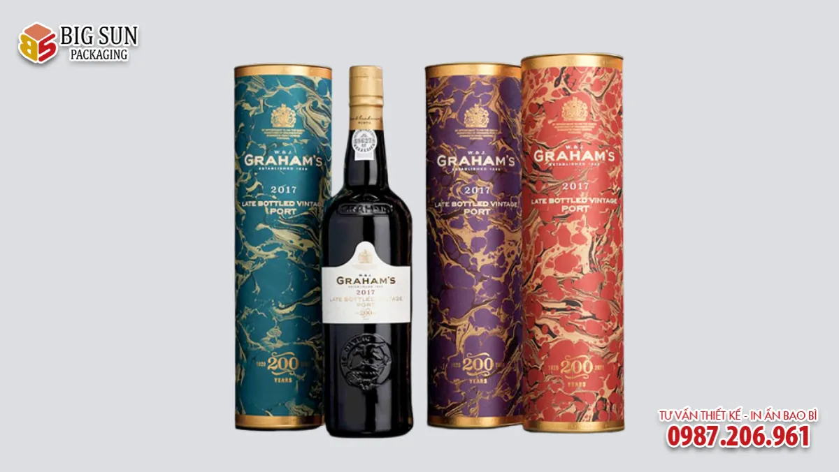 in hộp trụ tròn đựng rượu