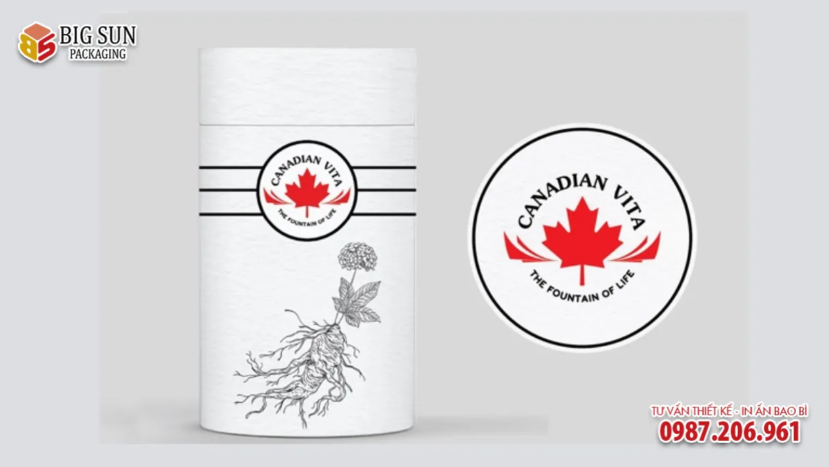 in hộp trụ tròn đựng sâm