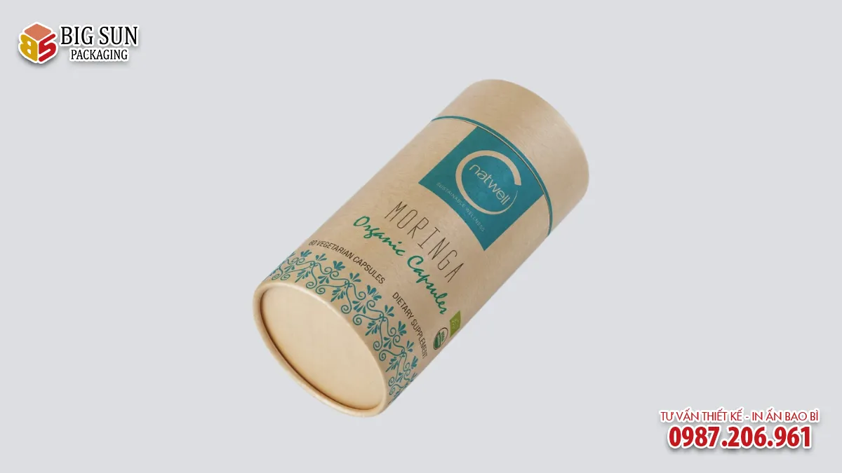 in hộp trụ tròn đựng thực phẩm chức năng