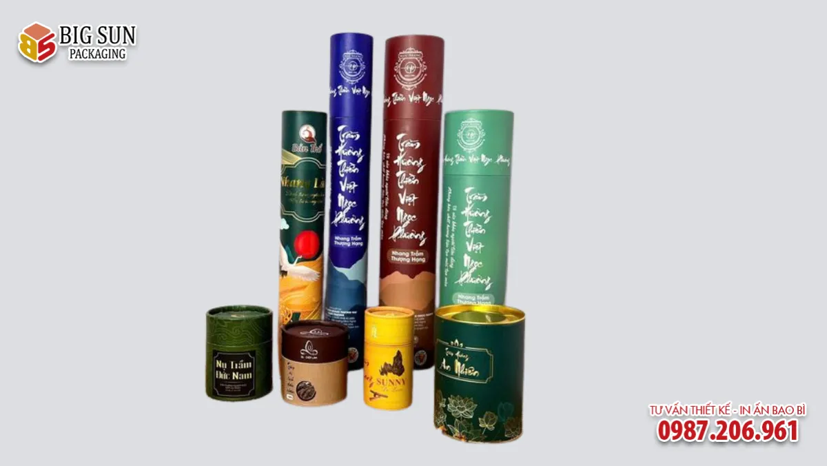 in hộp trụ tròn đựng trầm hương