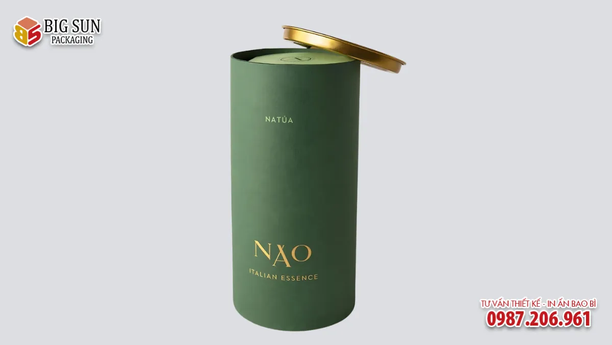 in hộp trụ tròn đựng trà