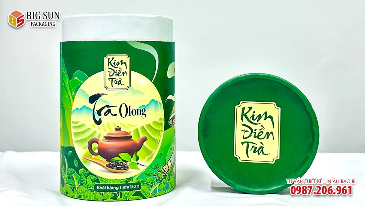 in hộp trụ tròn đựng trà