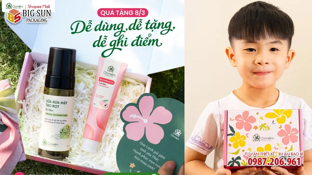HỘP QUÀ TẶNG THƯƠNG HIỆU SET CỎ MỀM DỊU NHẸ