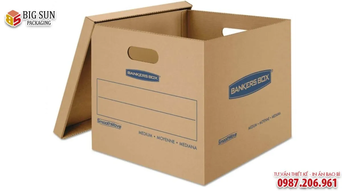 Thùng carton đựng gỗ xuất khẩu bế lỗ