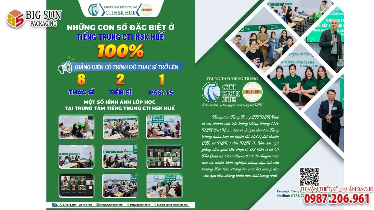 10+ mẫu tờ rơi trung tâm tiếng Trung thu hút, sang 2026