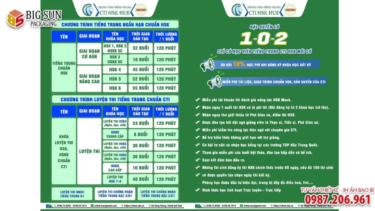 10+ mẫu tờ rơi trung tâm tiếng Trung thu hút, sang 2026