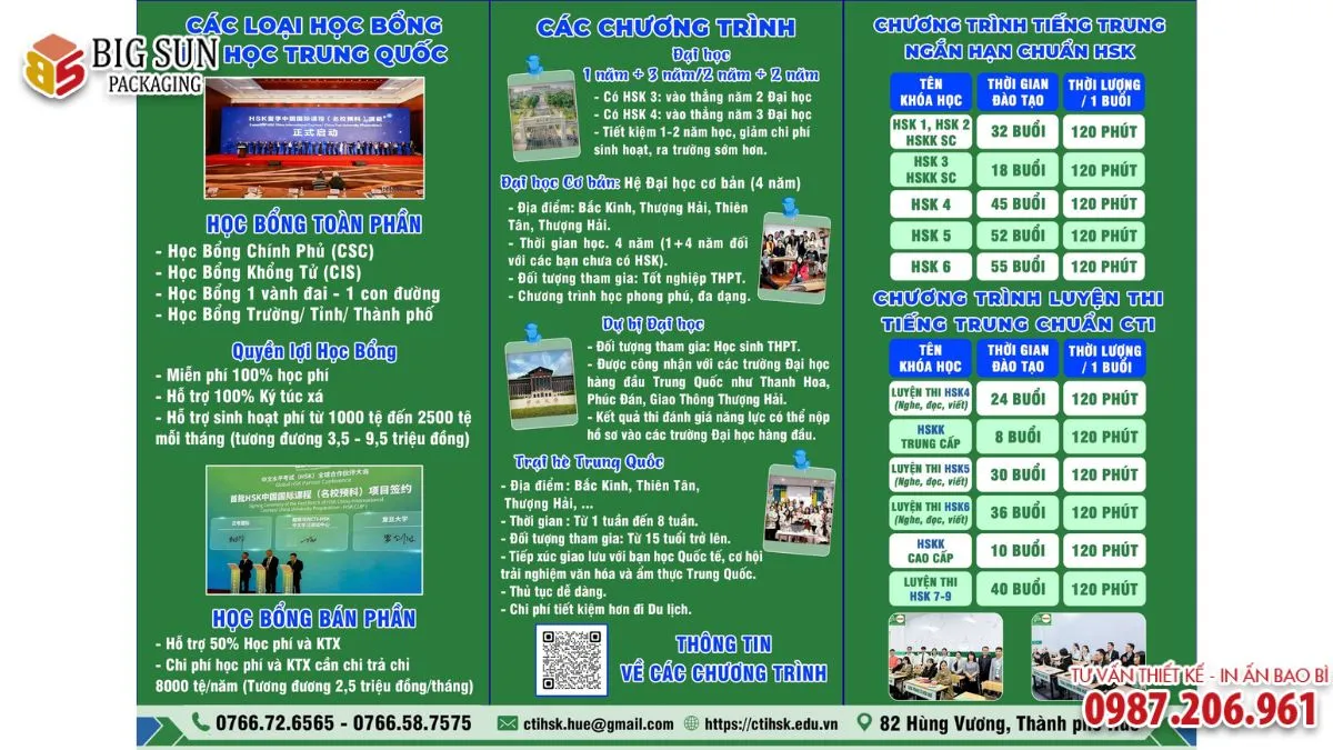 10+ mẫu tờ rơi trung tâm tiếng Trung thu hút, sang 2026