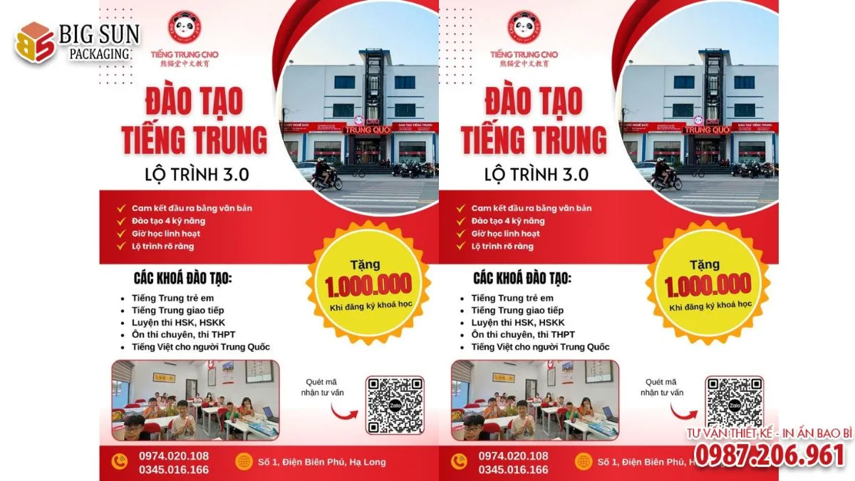 10+ mẫu tờ rơi trung tâm tiếng Trung thu hút, sang 2026