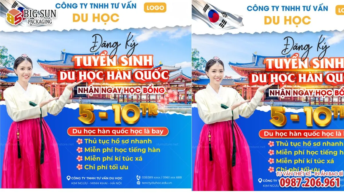 Những mẫu tờ rơi tuyển sinh du học tiếng Hàn thu hút