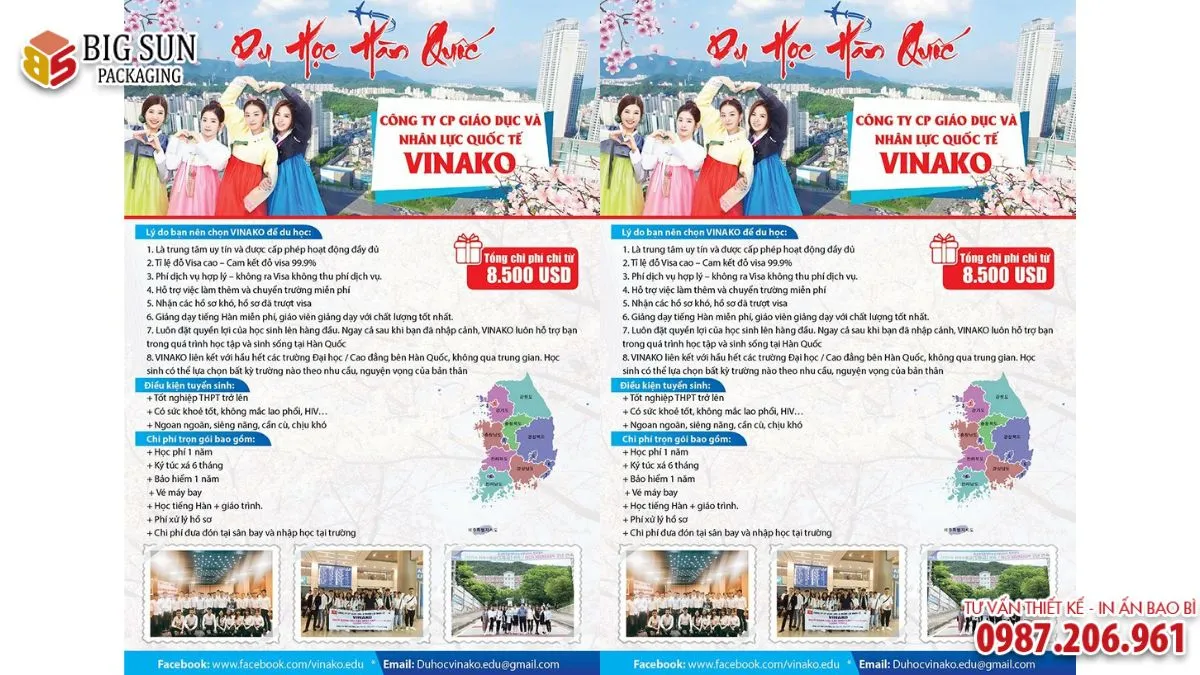 Những mẫu tờ rơi tuyển sinh du học tiếng Hàn thu hút
