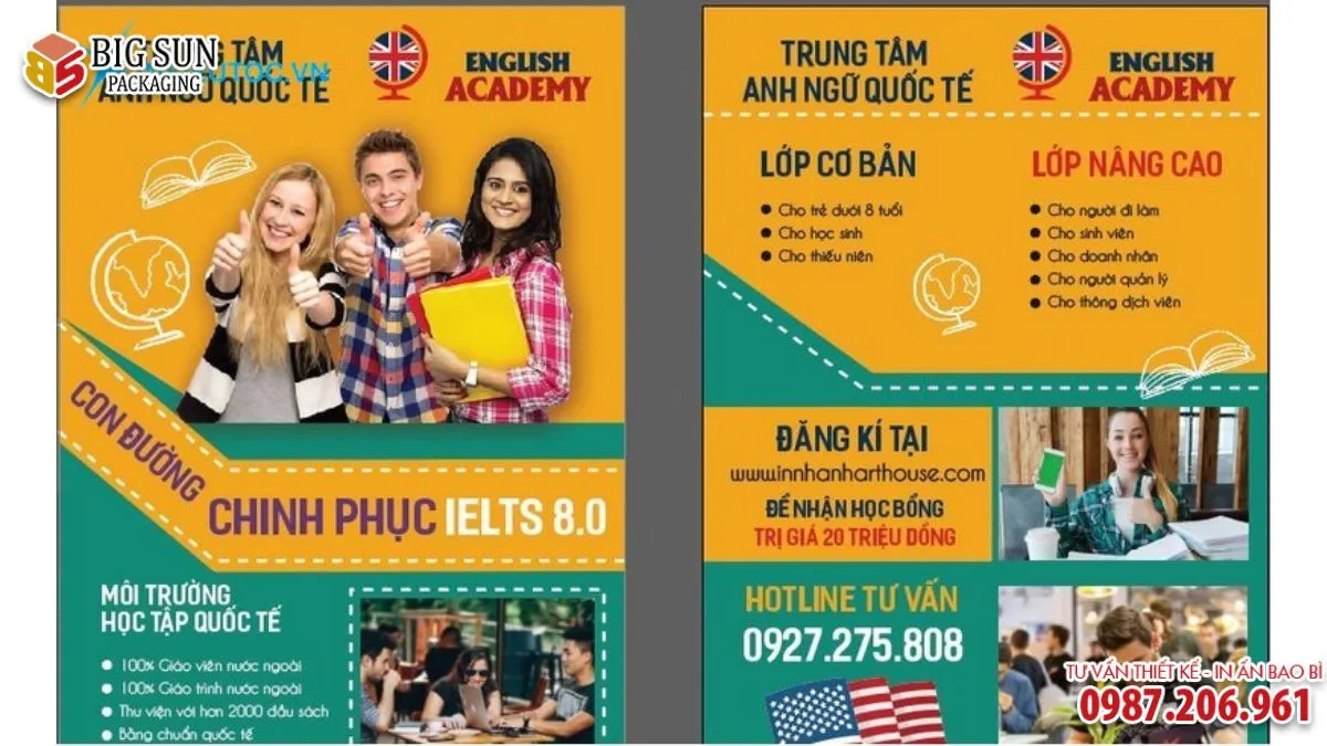 Tổng hợp mẫu tờ rơi trung tâm tiếng anh siêu hot 2026 (3)