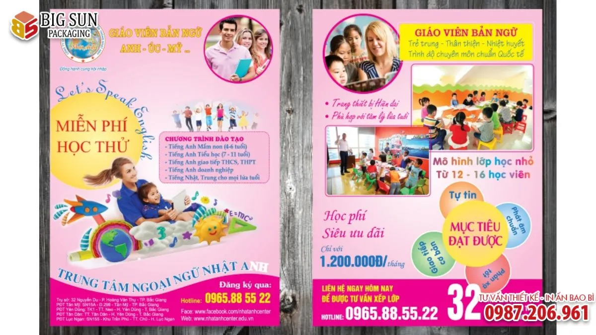 Tổng hợp mẫu tờ rơi trung tâm tiếng anh siêu hot 2026 (3)