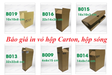 Báo giá in hộp carton, vỏ hộp sóng chỉ từ 1000đ – Giá rẻ nhất thị trường