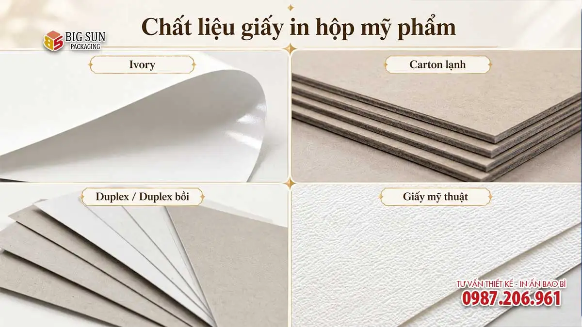 Gợi ý chất liệu in hộp giấy mỹ phẩm