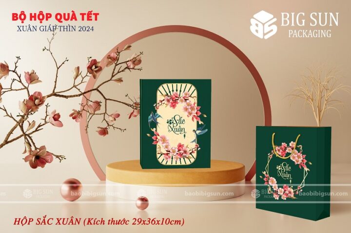 in hộp quà Tết Sắc Xuân